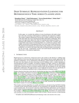 Deep Symbolic Representation Learning for Heterogeneous Time-series
  Classification