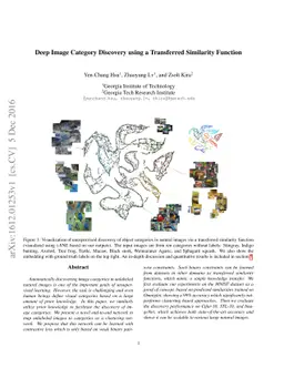 Deep Image Category Discovery using a Transferred Similarity Function