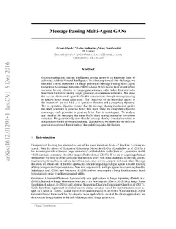 Message Passing Multi-Agent GANs