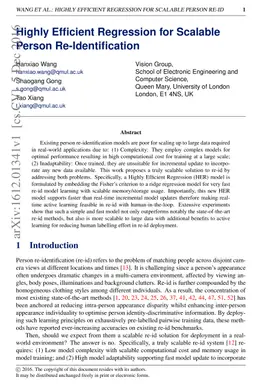 Highly Efficient Regression for Scalable Person Re-Identification