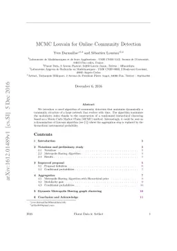 MCMC Louvain for Online Community Detection