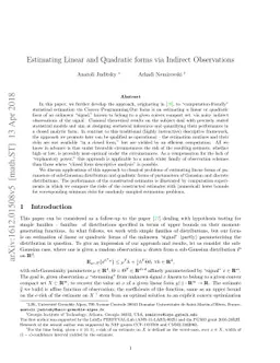 Estimating Linear and Quadratic forms via Indirect Observations