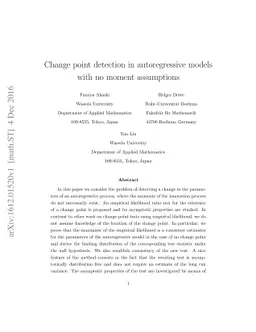 Change point detection in autoregressive models with no moment
  assumptions