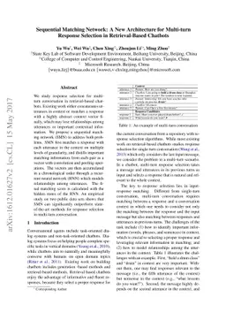 Sequential Matching Network: A New Architecture for Multi-turn Response
  Selection in Retrieval-based Chatbots