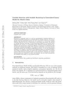 Variable Selection with Scalable Bootstrap in Generalized Linear Model
  for Massive Data