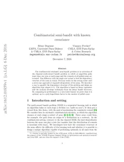 Combinatorial semi-bandit with known covariance