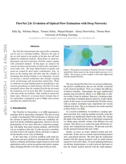 FlowNet 2.0: Evolution of Optical Flow Estimation with Deep Networks