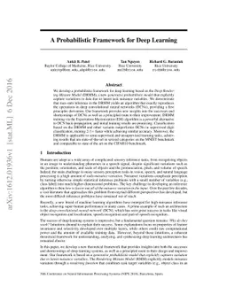 A Probabilistic Framework for Deep Learning