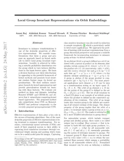 Local Group Invariant Representations via Orbit Embeddings
