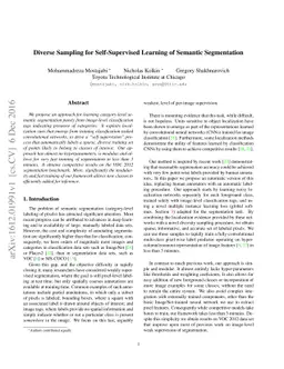 Diverse Sampling for Self-Supervised Learning of Semantic Segmentation