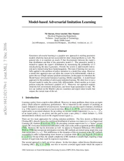 Model-based Adversarial Imitation Learning