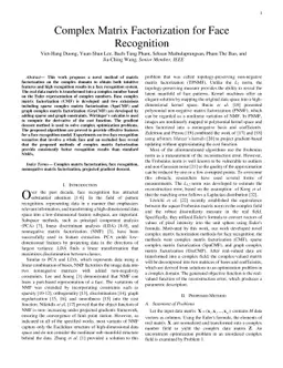Complex Matrix Factorization for Face Recognition