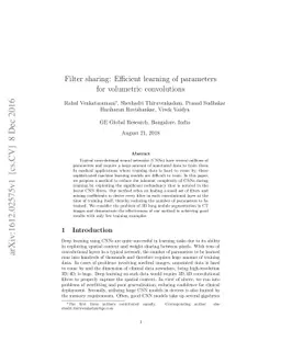 Filter sharing: Efficient learning of parameters for volumetric
  convolutions