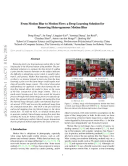 From Motion Blur to Motion Flow: a Deep Learning Solution for Removing
  Heterogeneous Motion Blur