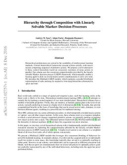 Hierarchy through Composition with Linearly Solvable Markov Decision
  Processes