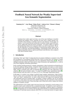 Feedback Neural Network for Weakly Supervised Geo-Semantic Segmentation