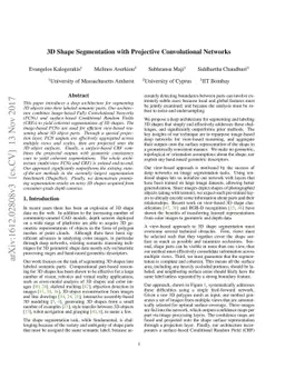 3D Shape Segmentation with Projective Convolutional Networks