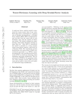 Tensor-Dictionary Learning with Deep Kruskal-Factor Analysis