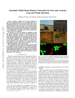 Automatic Model Based Dataset Generation for Fast and Accurate Crop and
  Weeds Detection