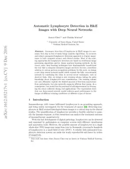 Automatic Lymphocyte Detection in H&E Images with Deep Neural Networks