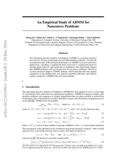 An Empirical Study of ADMM for Nonconvex Problems