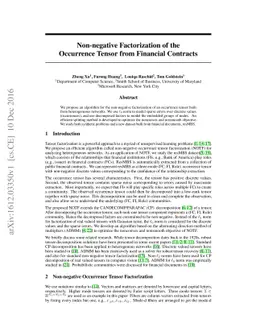 Non-negative Factorization of the Occurrence Tensor from Financial
  Contracts