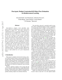 PoseAgent: Budget-Constrained 6D Object Pose Estimation via
  Reinforcement Learning