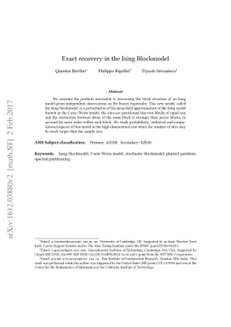 Exact recovery in the Ising blockmodel