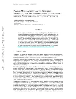 Paying More Attention to Attention: Improving the Performance of
  Convolutional Neural Networks via Attention Transfer