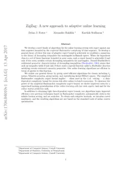 ZigZag: A new approach to adaptive online learning