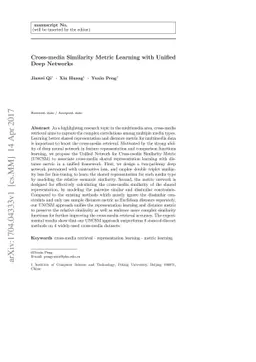 Cross-media Similarity Metric Learning with Unified Deep Networks