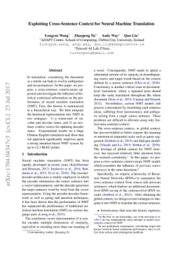 Exploiting Cross-Sentence Context for Neural Machine Translation