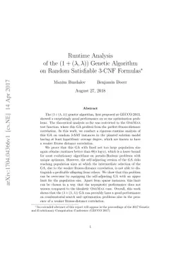 Runtime Analysis of the $(1+(λ,λ))$ Genetic Algorithm on
  Random Satisfiable 3-CNF Formulas