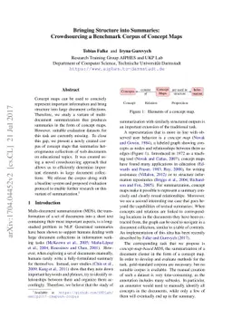 Bringing Structure into Summaries: Crowdsourcing a Benchmark Corpus of
  Concept Maps
