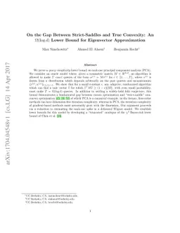 On the Gap Between Strict-Saddles and True Convexity: An Omega(log d)
  Lower Bound for Eigenvector Approximation