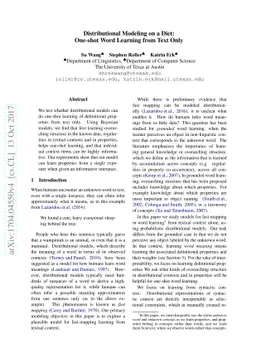 Distributional Modeling on a Diet: One-shot Word Learning from Text Only