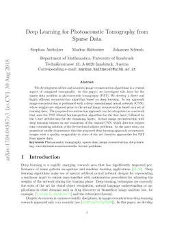 Deep Learning for Photoacoustic Tomography from Sparse Data