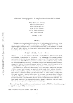 Relevant change points in high dimensional time series