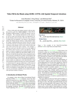 Video Fill In the Blank using LR/RL LSTMs with Spatial-Temporal
  Attentions