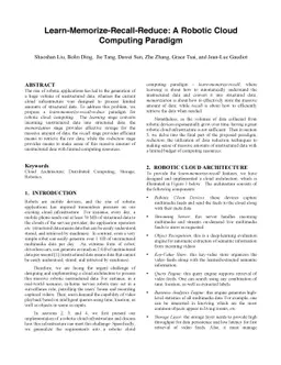 Learn-Memorize-Recall-Reduce A Robotic Cloud Computing Paradigm
