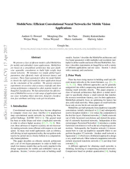 MobileNets: Efficient Convolutional Neural Networks for Mobile Vision
  Applications