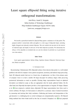 Least square ellipsoid fitting using iterative orthogonal
  transformations
