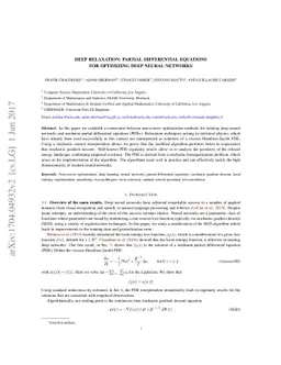 Deep Relaxation: partial differential equations for optimizing deep
  neural networks