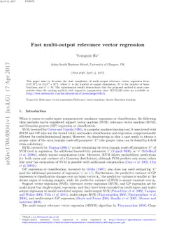 Fast multi-output relevance vector regression