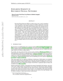 Exploring Sparsity in Recurrent Neural Networks
