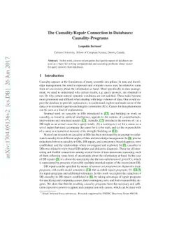 The Causality/Repair Connection in Databases: Causality-Programs