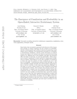 The Emergence of Canalization and Evolvability in an Open-Ended,
  Interactive Evolutionary System