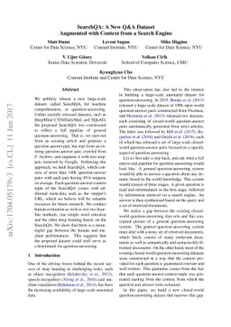 SearchQA: A New Q&A Dataset Augmented with Context from a Search Engine