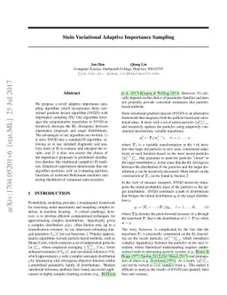 Stein Variational Adaptive Importance Sampling