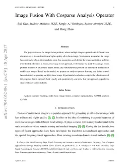 Image Fusion With Cosparse Analysis Operator